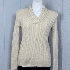 JEANNE PIERRE Cream Cowl Neck Sweater